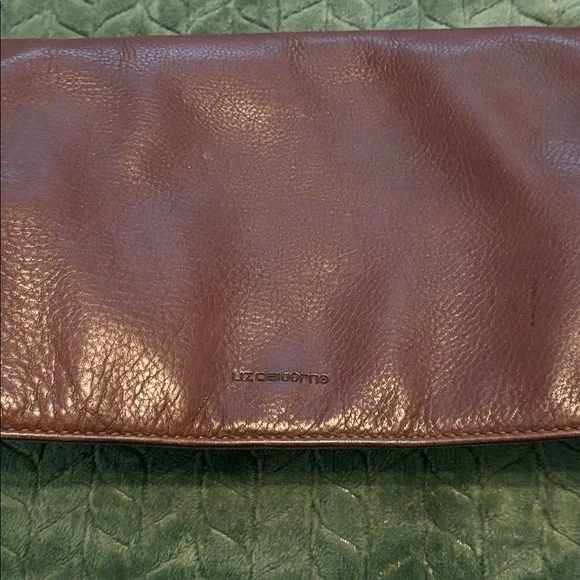 Vintage Liz Claiborne Leather Crossbody Shoulder Bag Cognac Brown Snap Close - Picture 2 of 12